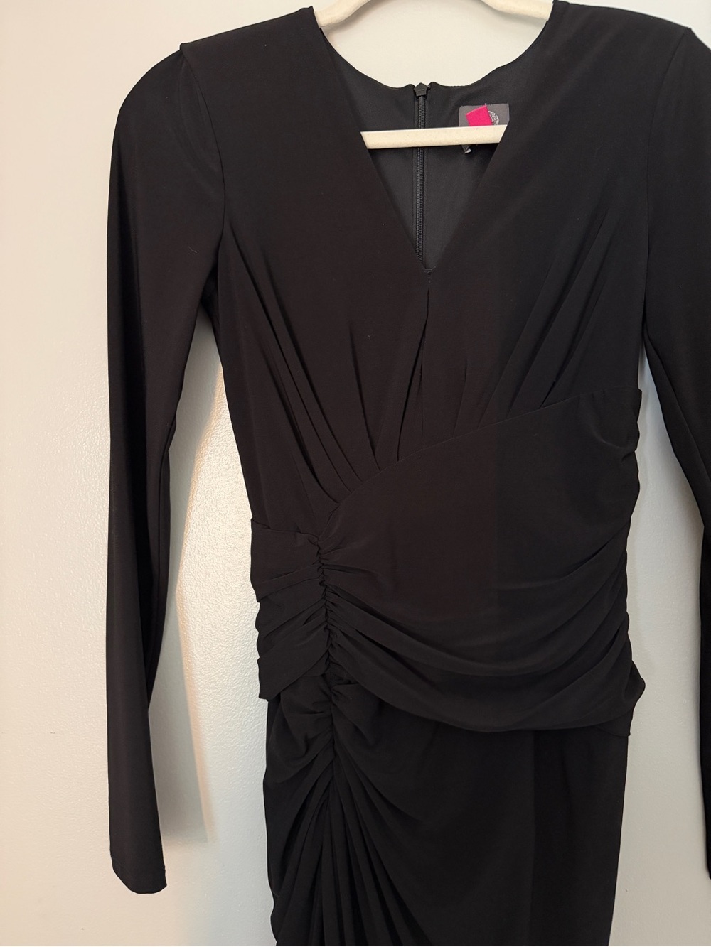 Vince Camuto Black V-neck Dress Size 4 - Picture 3 of 5